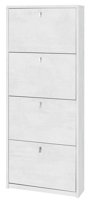 Scarpiera 4 Ante 63x154x18 cm Ossido Bianco