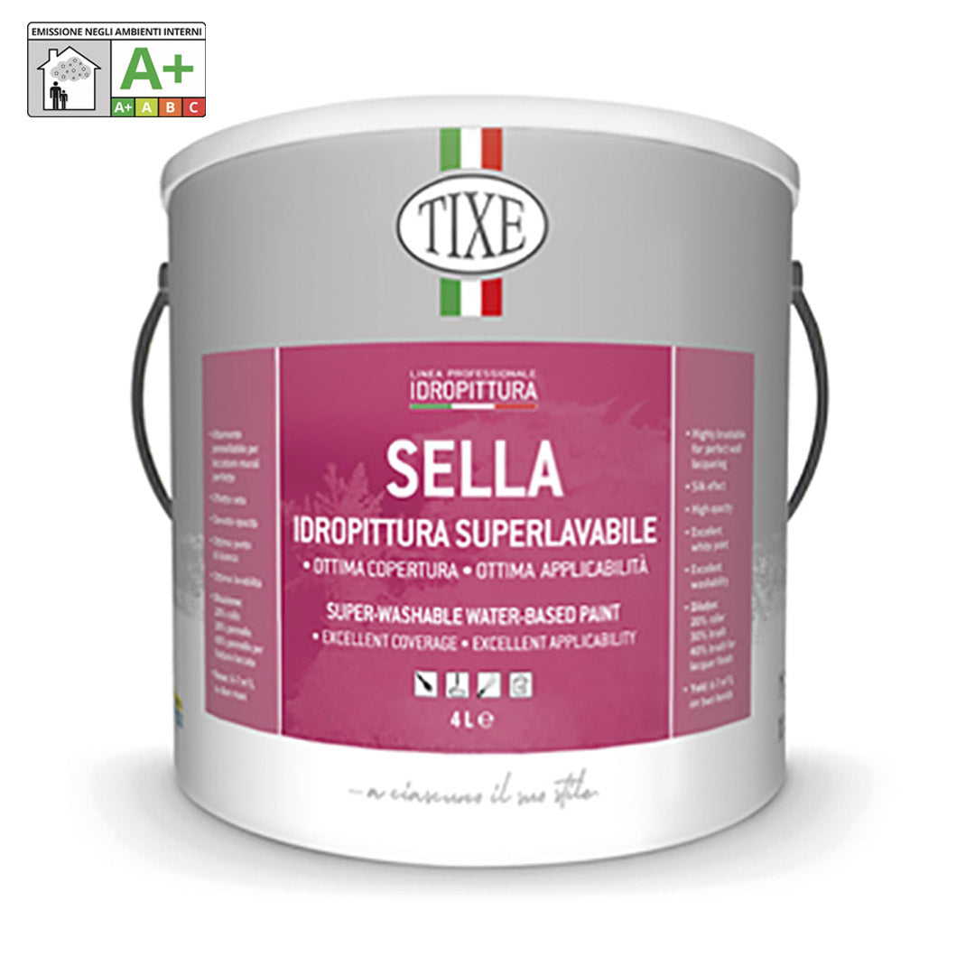 Pittura per interni Sella Super Lavabile Bianca Idropittura superlavabile Tixe 1 lt