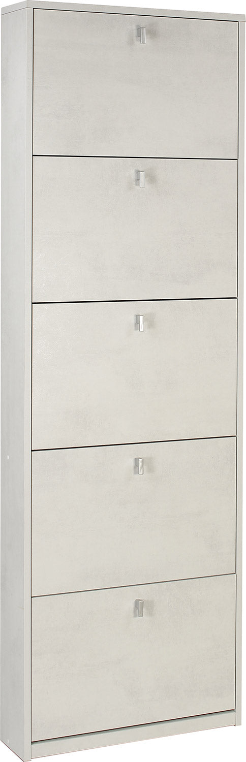 Scarpiera 5 Ante 63x190x18 cm Ossido Bianco