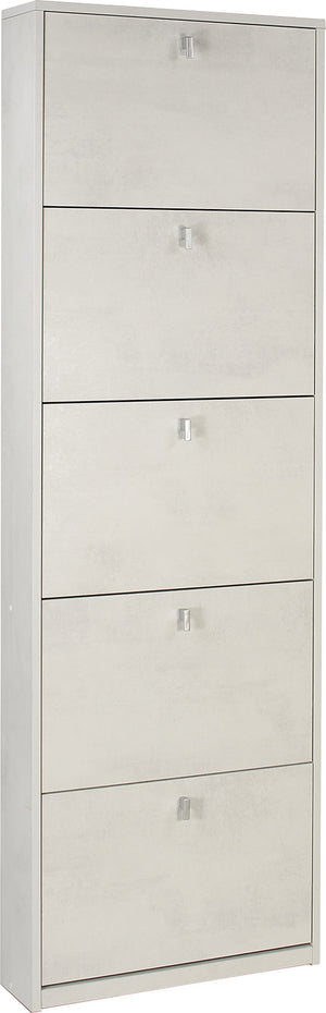 Scarpiera 5 Ante 63x190x18 cm Ossido Bianco