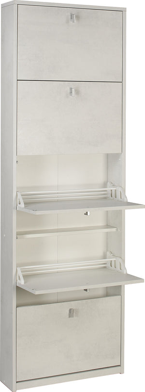 Scarpiera 5 Ante 63x190x18 cm Ossido Bianco