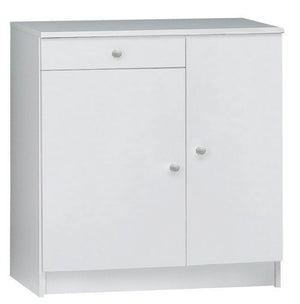 Mobile 2 Ante 1 Cassetto 77x80x34 cm Bianco Lisco