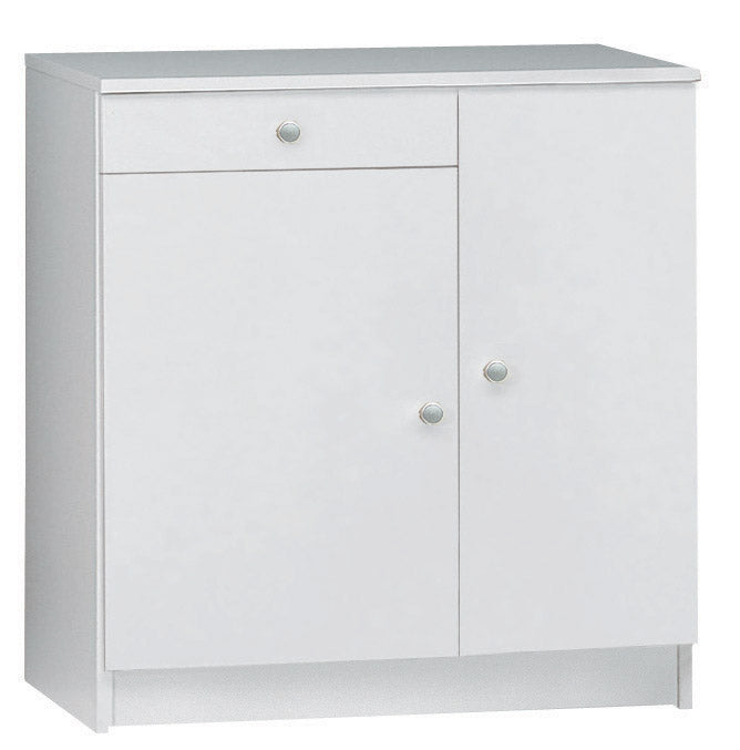 Mobile 2 Ante 1 Cassetto 77x80x34 cm Bianco Lisco