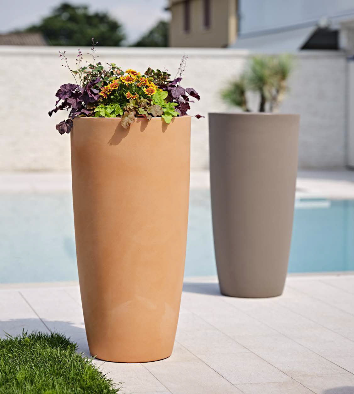 Vaso 28x40x80 cm in Polietilene Dafne 40 Bronzo