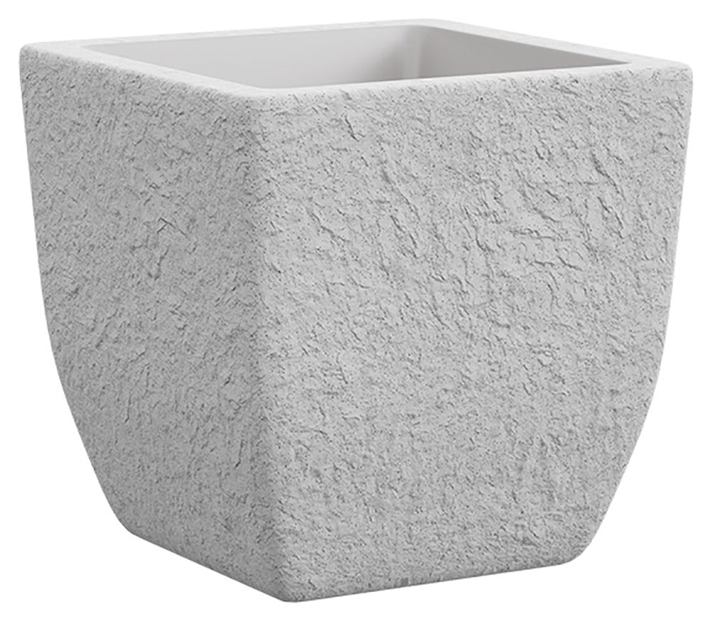 Vaso 41,3x41,3x40,4 cm in Polietilene Lithos 40 Bianco Pietra