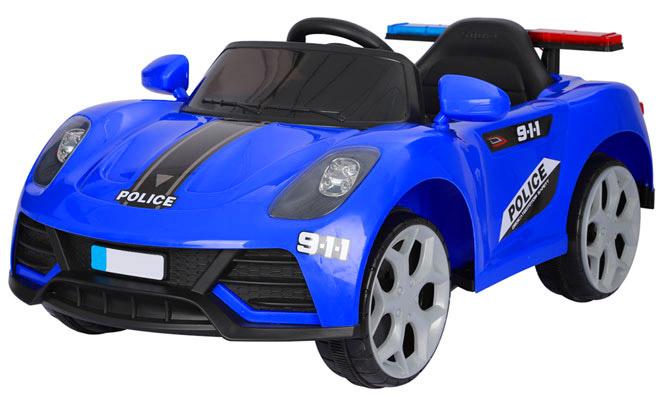 Macchina Elettrica della Polizia per Bambini 6V Police Blu