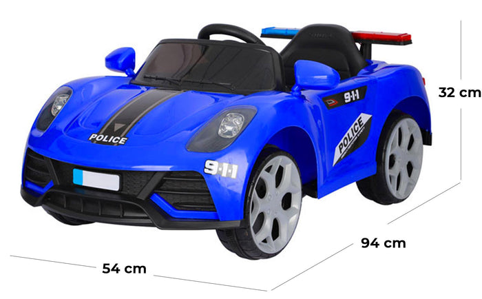 Macchina Elettrica della Polizia per Bambini 6V Police Blu