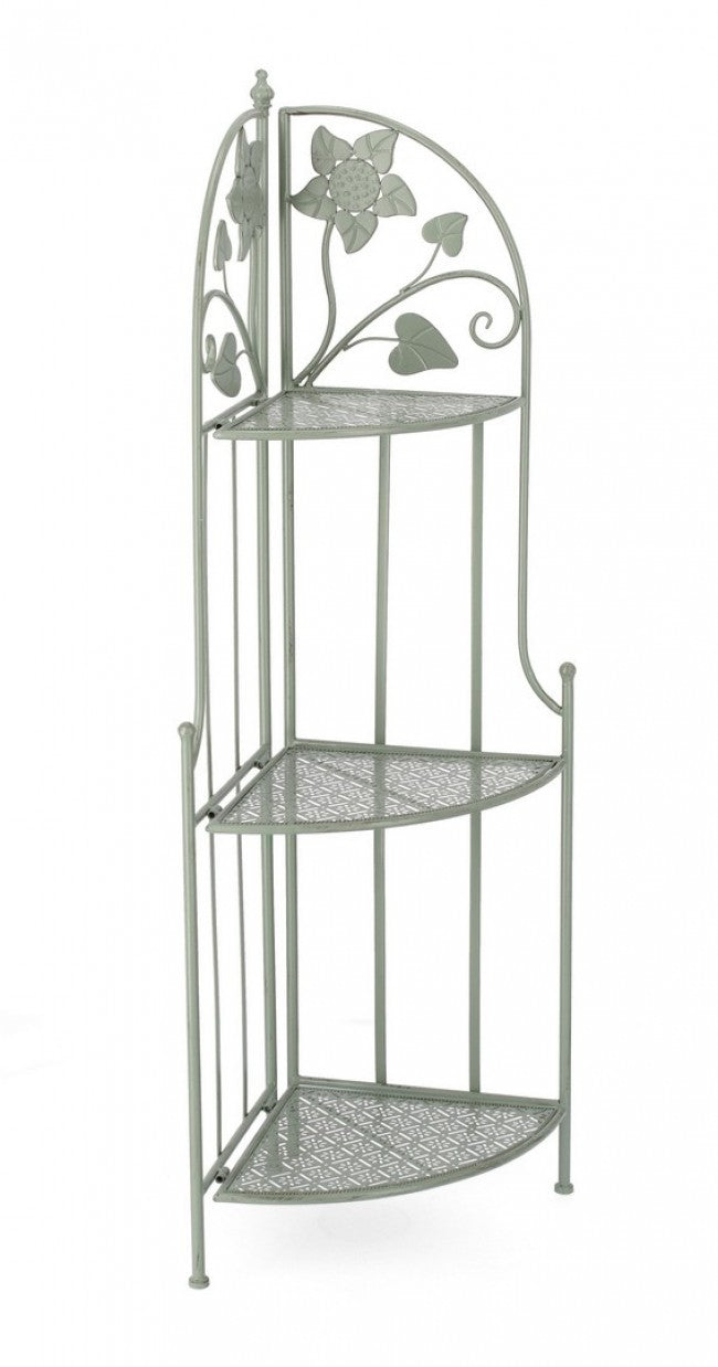 Scaffale Angolare 49x33x126 cm Harriet in Acciaio Salvia