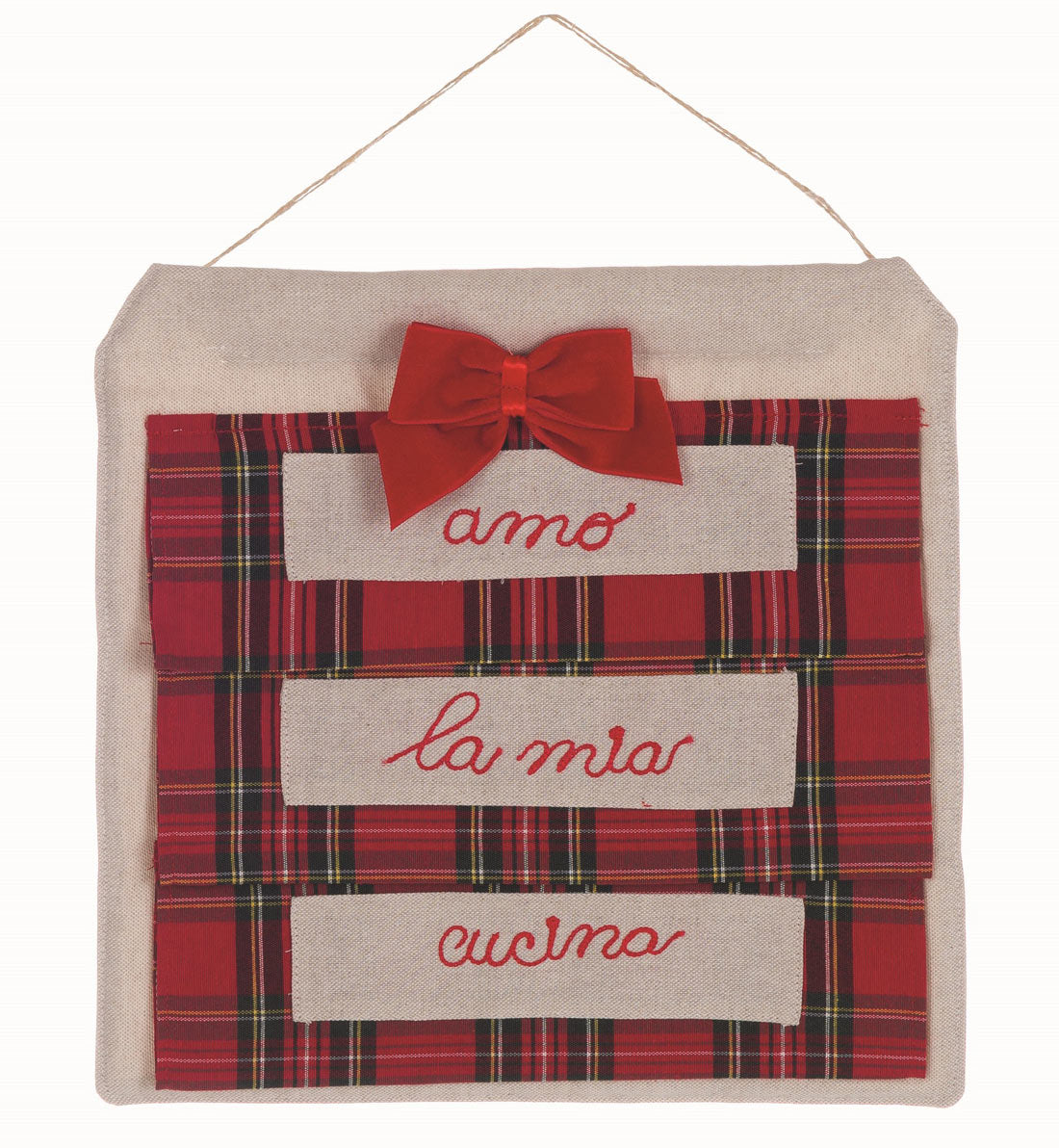 Porta Rotoli da Cucina Natalizio Shabby Chic Tartan Tessili Casa Blanc Mariclò