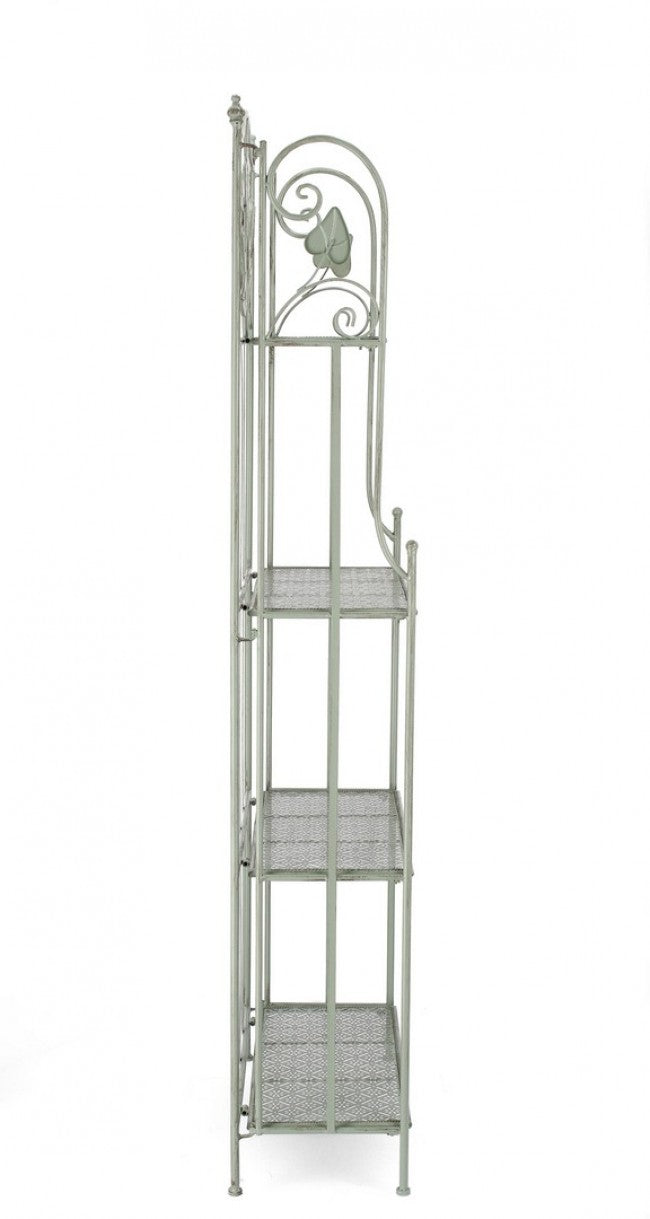 Scaffale 4 Ripiani 59x28x167 cm Harriet in Acciaio Salvia