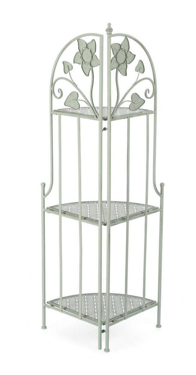 Scaffale Angolare 49x33x126 cm Harriet in Acciaio Salvia