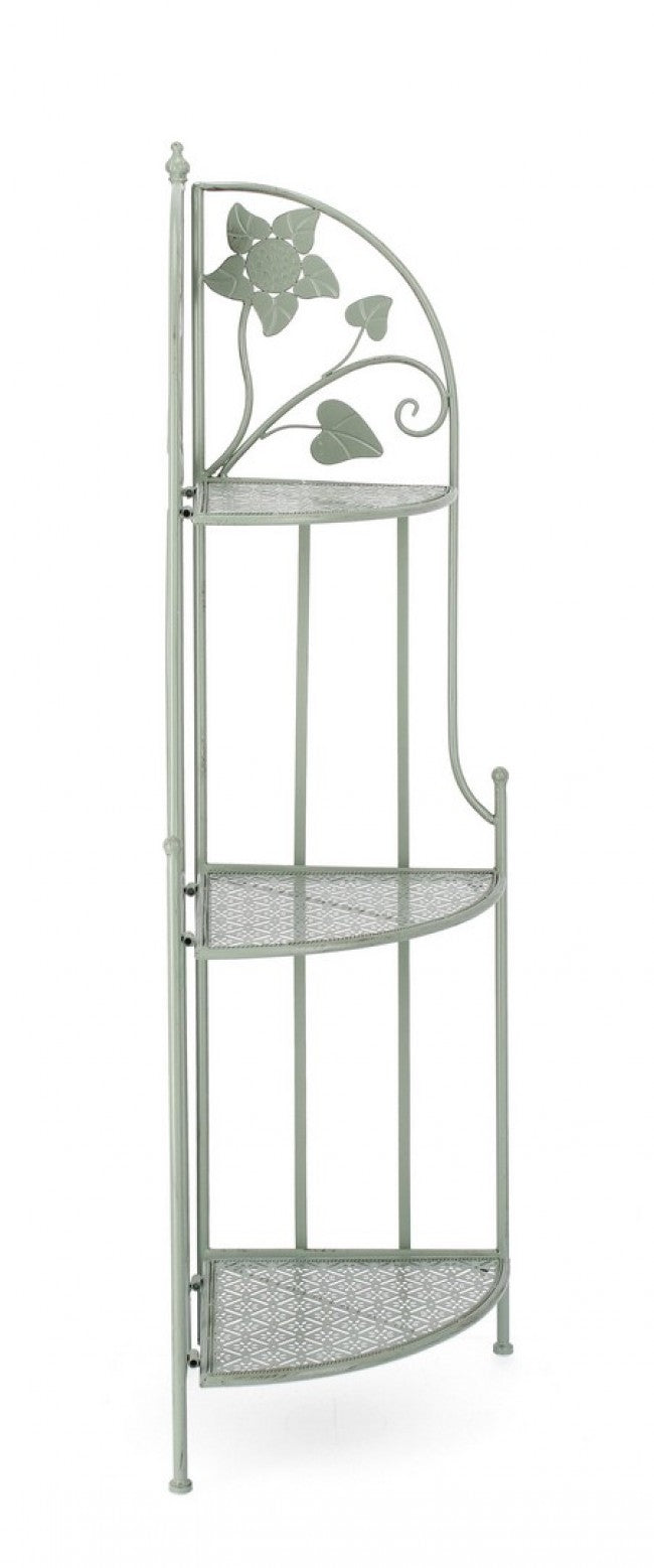 Scaffale Angolare 49x33x126 cm Harriet in Acciaio Salvia