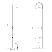 Doccia da Giardino 243,9x25x54,5 cm con Soffione Miscelatore e Lavapiedi Sined Palau Inox