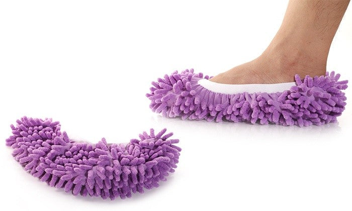 Pantofole in Microfibra 2 in 1 Misura Fino al 44 per pulire camminando Viola