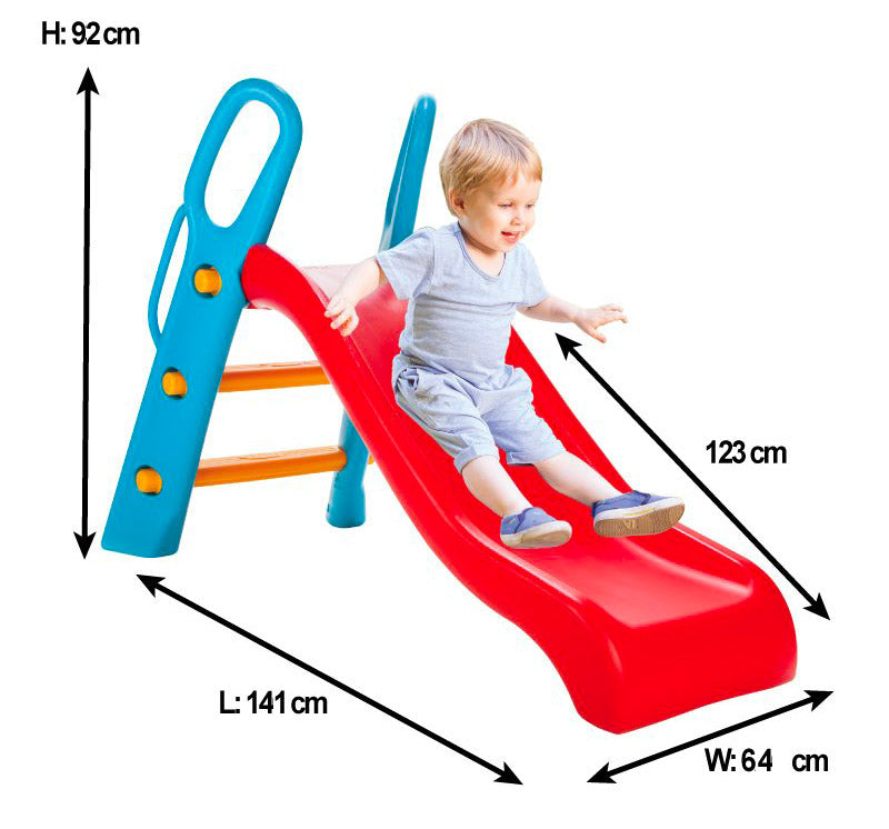 Scivolo per Bambini 64x141x92 cm in Plastica Rosso