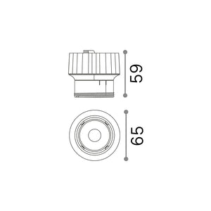 Faretto Incasso Dynamic Alluminio Nero Led 10W 2700K Luce Calda