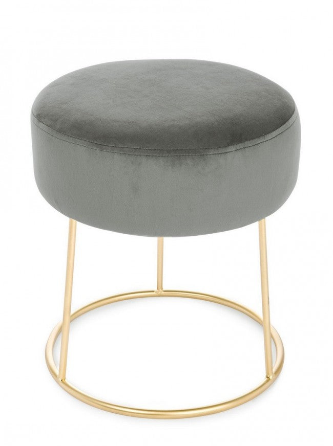 Pouf Clarissa Grigio D35 in Tessuto effetto Velluto