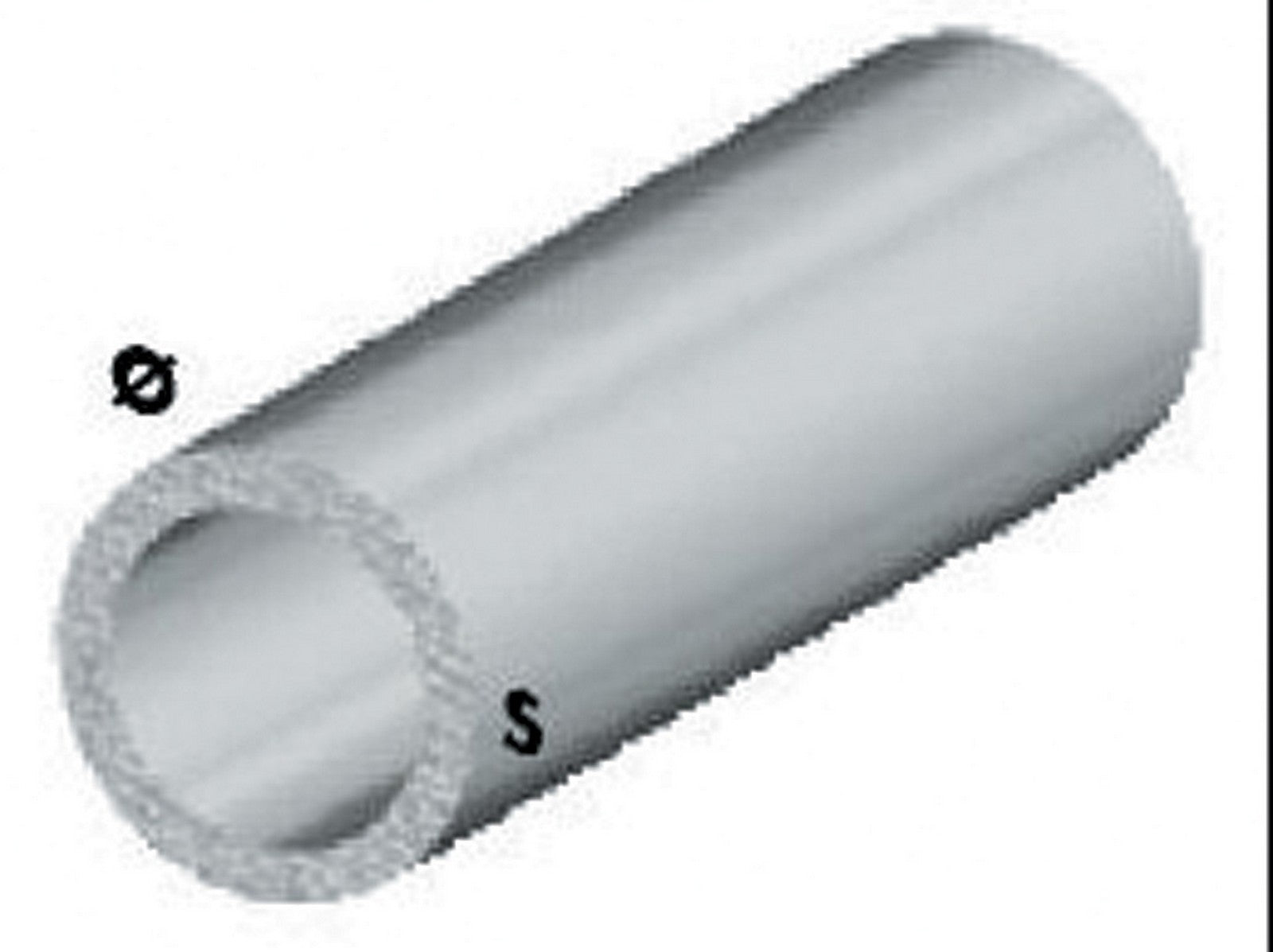 5pz profilo argento h.100 cm tubo tondo 6x1 mm cod:ferx.20882