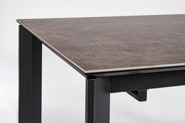 Tavolo Allungabile 160-220x90 cm Briva Grigio-Nero in Acciaio