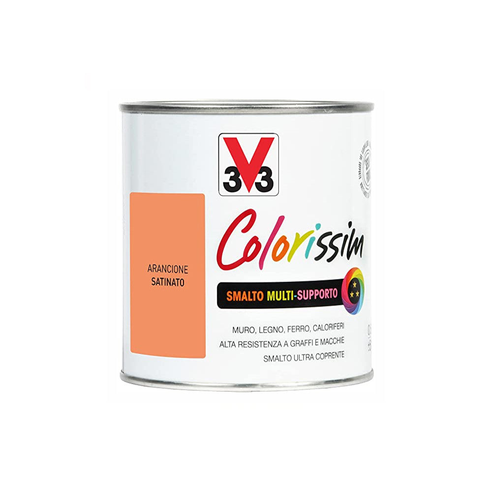 Smalto Multisupporto Colorissim Dona Modernita' Su Ogni Supporto, Materiale O Superficie Colore Arancione 0,50 Lt-V33