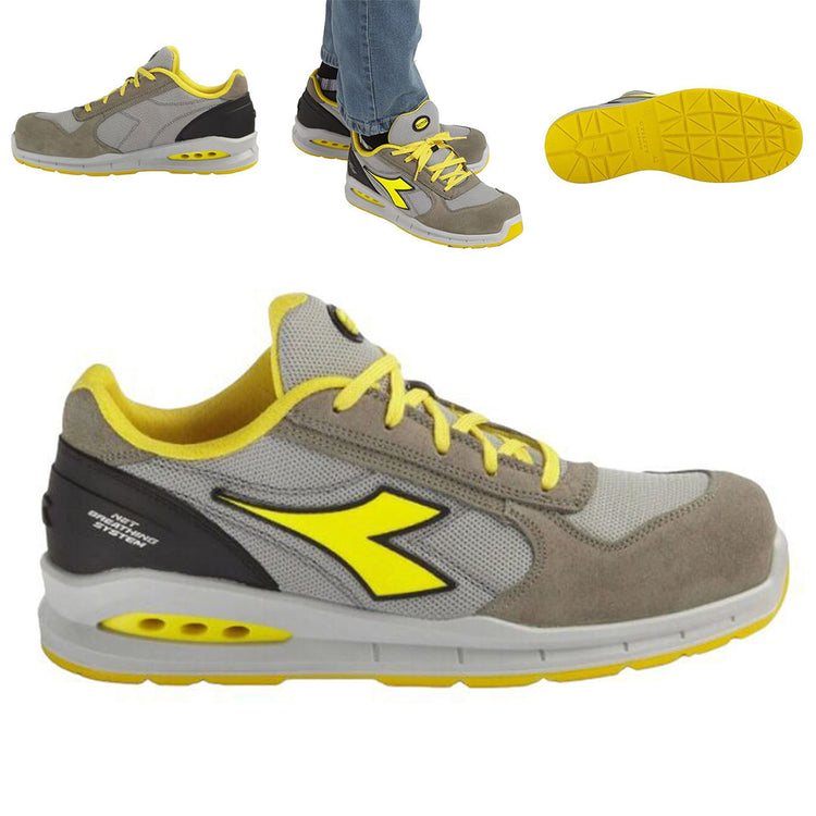 Scarpa antinfortunistica bassa grigio vento Scarpe da lavoro antinfortunistiche Diadora RUN NET AIRBOX LOW S1P 46