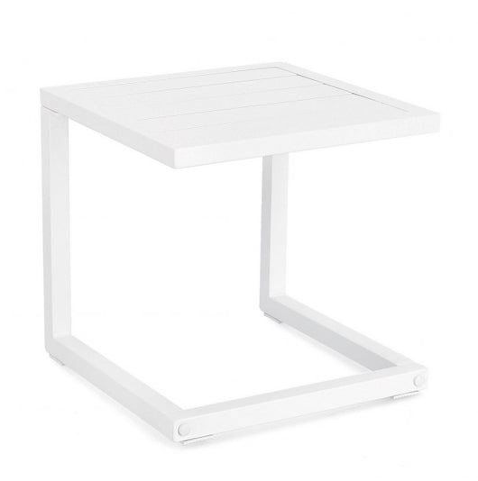 Tavolino Hilde 40x40 cm Bianco in Alluminio