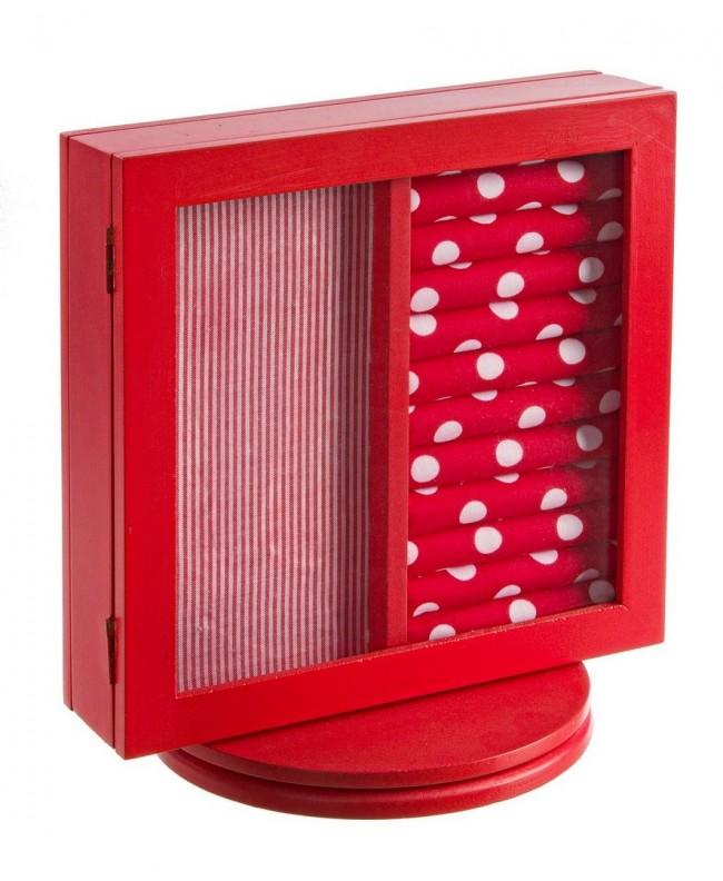 Porta Gioielli Stand Rosso 23x25.5H cm in Legno