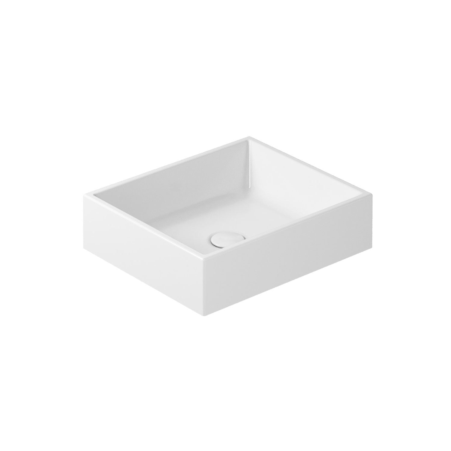 Lavabo da appoggio serie Plus Design di Ceramica Galassia -  Bianco lucido 45x38cm