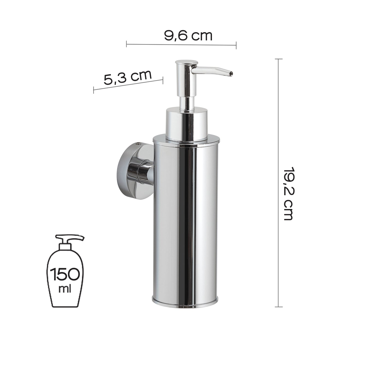 Dosasapone tondo modello Seal di Gedy in Acciaio Inox AISI 304 - Cromato