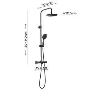 Colonna doccia estensibile, con soffione e doccetta serie Star Mix 03 by Gedy - Nero matt