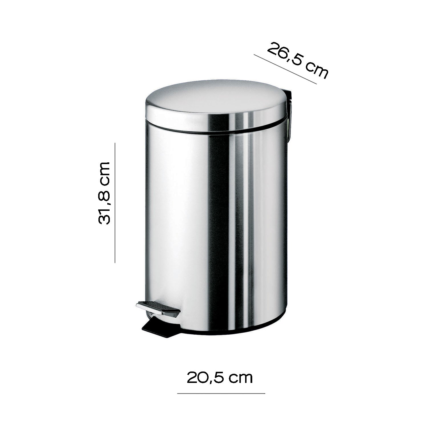 Portarifiuti Gedy Argenta 7 lt. in acciaio inox 20,5x26,5x31,8 cm