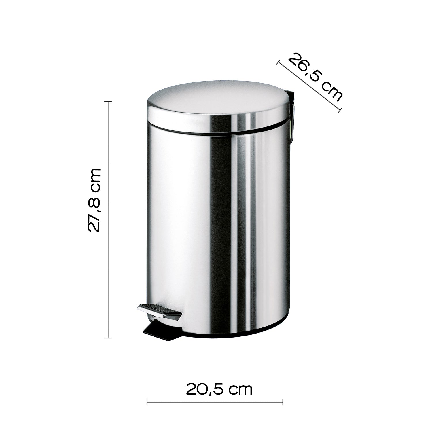 Portarifiuti Gedy Argenta 5 lt. in acciaio inox 20,5x26,5x27,8 cm