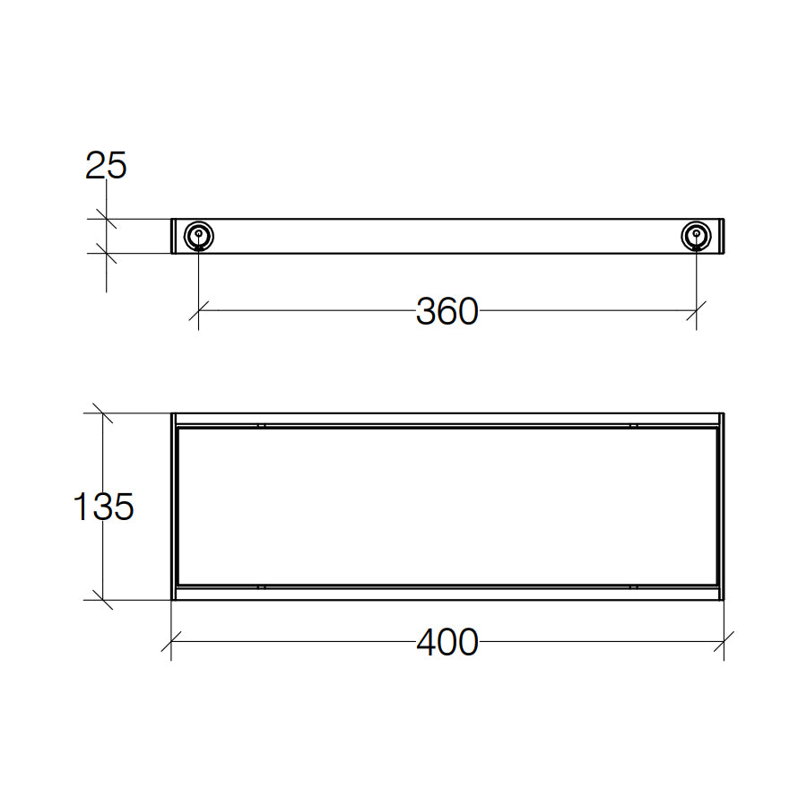 Mensola in ottone e vetro satinato Lineabeta collezione Skuara cm 40