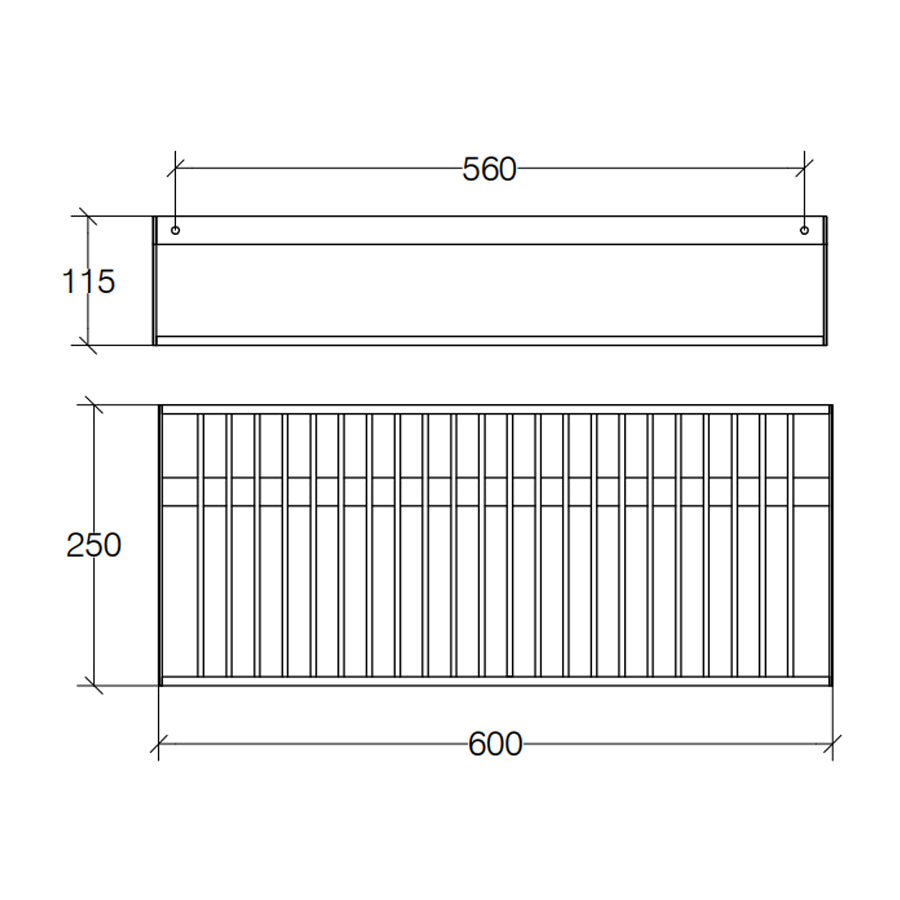 Griglia porta oggetti con supporto porta asciugamani sottostante in ottone cromato by Lineabeta collezione Skuara cm 60