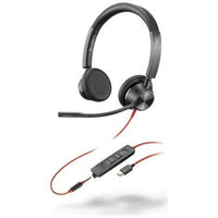 Poly cuffie stereo blackwire 3325 con connettore usb-c, certificate per microsoft teams + spina da 3,5 mm + adattatore usb-c/a - 8X222AA