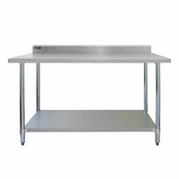 Tavolo da Cucina Professionale 120x60x90 cm per Ristoranti Pizzerie in Acciaio Inox