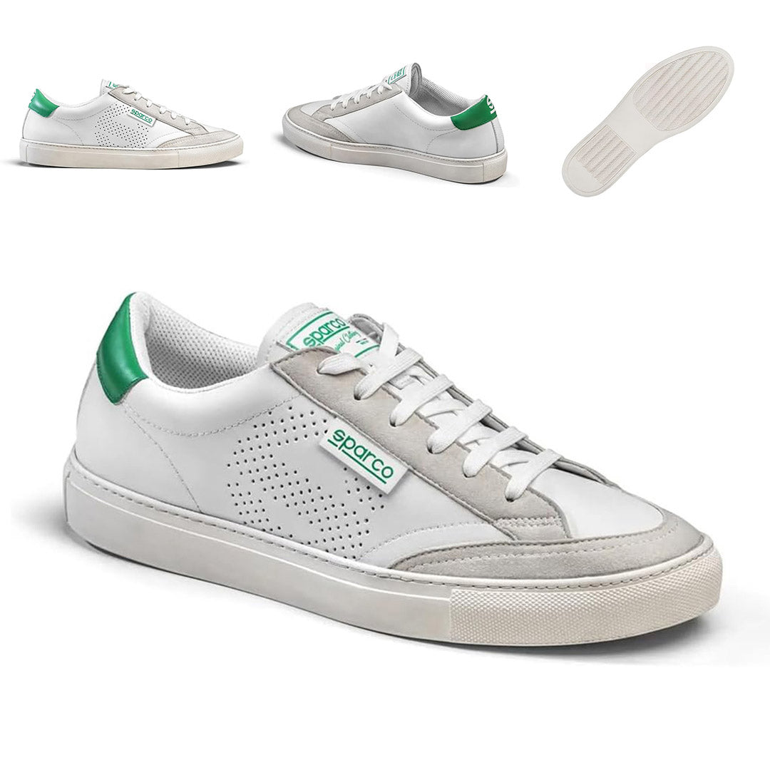 Scarpe sneakers S-TIME Bianco verde smart casual Bianche Verdi Sparco 41