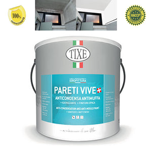 Pittura lavabile Pareti vive anticondensa con antimuffa certificata hccp Tixe 4 lt