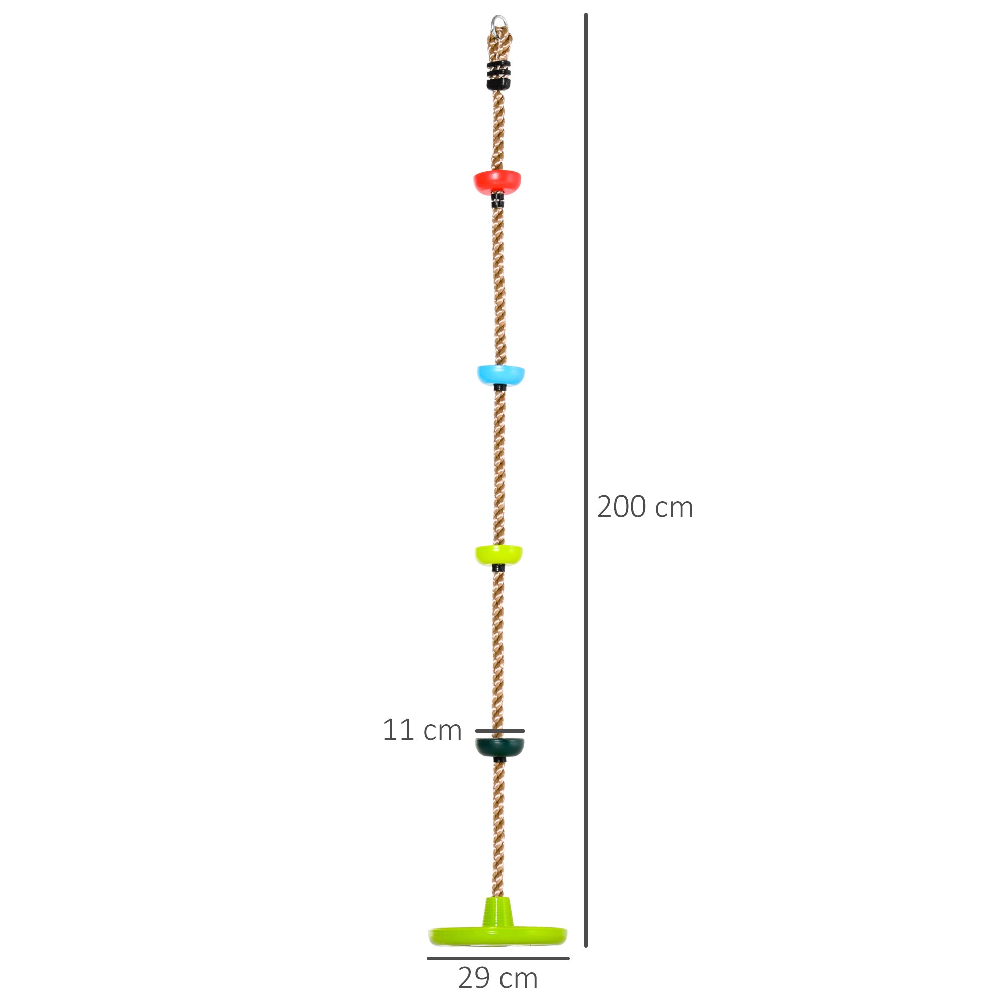 Corda da Arrampicata per Bambini 200x29 cm per Casa e Giardino Verde