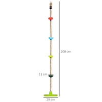 Corda da Arrampicata per Bambini 200x29 cm per Casa e Giardino Verde