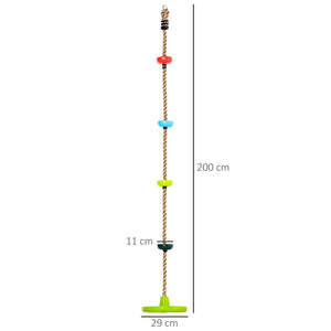 Corda da Arrampicata per Bambini 200x29 cm per Casa e Giardino Verde