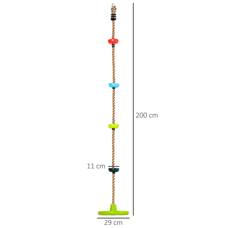 Corda da Arrampicata per Bambini 200x29 cm per Casa e Giardino Verde