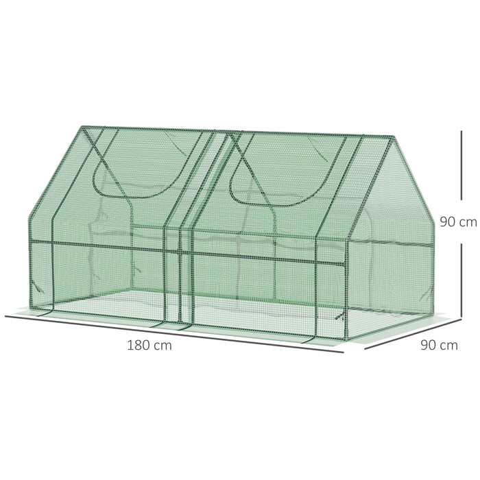 Serra da Giardino per Piante 180x90x90 cm con 2 Coperture Verde