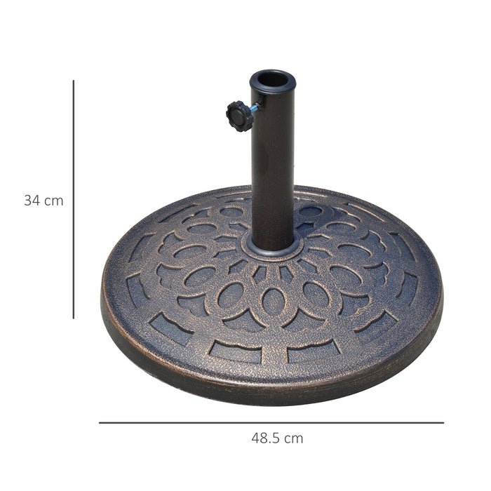 Base per Ombrellone da Giardino Ø48,5 cm 12 Kg in Resina con Finiture in Bronzo