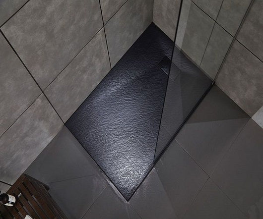 Piatto doccia in acrilico STONE ESSENCE - Nero antracite - Misura: 70 x 90 cm