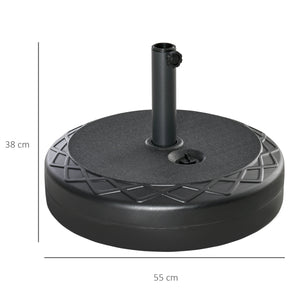 Base per Ombrellone da Giardino Ø55 cm 30 Kg in Plastica Nero