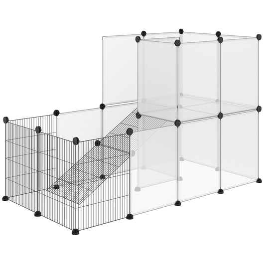 Recinto Modulare per Conigli e Animali di Piccole Dimensioni in Acciaio e Resina Nero