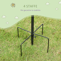 Mangiatoia per Uccelli da Giardino 58x58x226 cm in Acciaio Nero