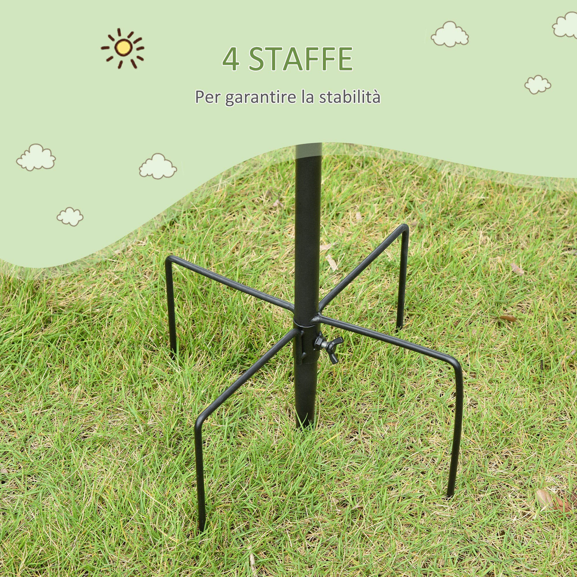 Mangiatoia per Uccelli da Giardino 58x58x226 cm in Acciaio Nero