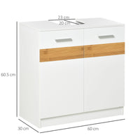 Mobile Sotto Lavabo Bagno 2 Ante 60X30x60,5 cm in MDF Bianco